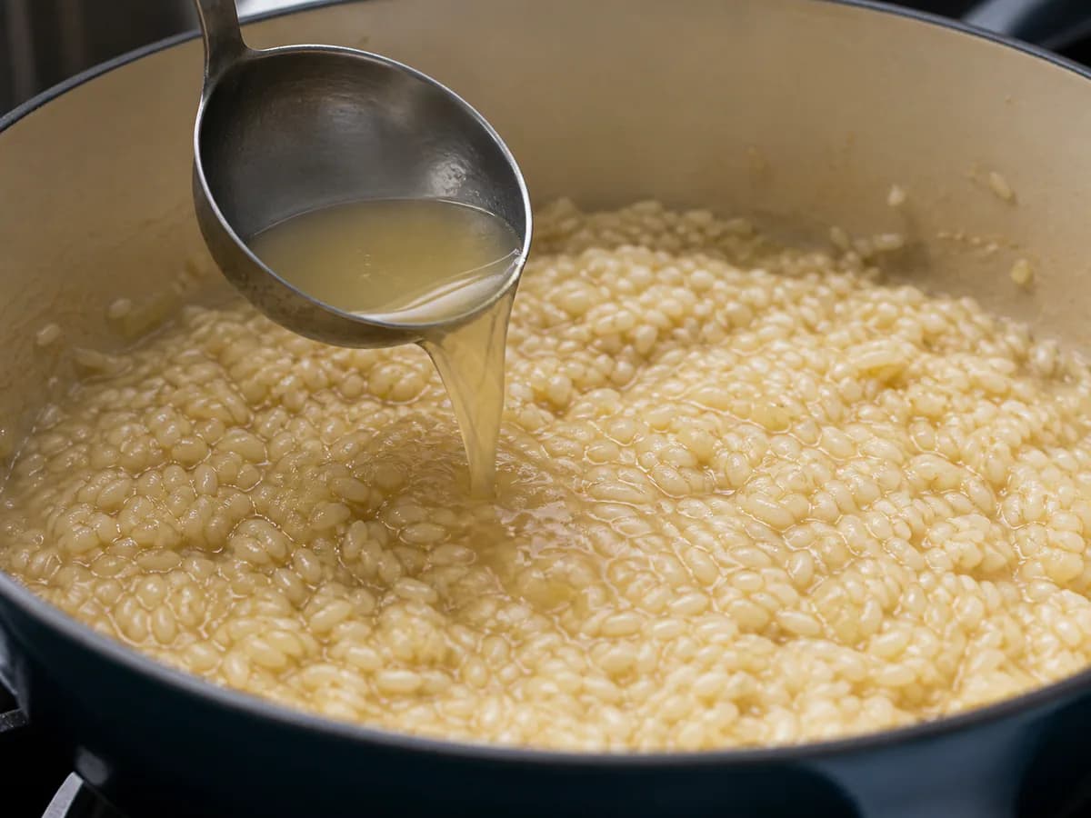 Preparação de Risoto de Sapateira, Camarão e Ouriço do Mar durante a confeção