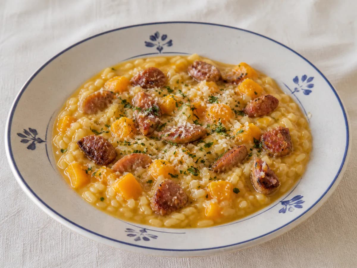Risotto de Abóbora e Alheira