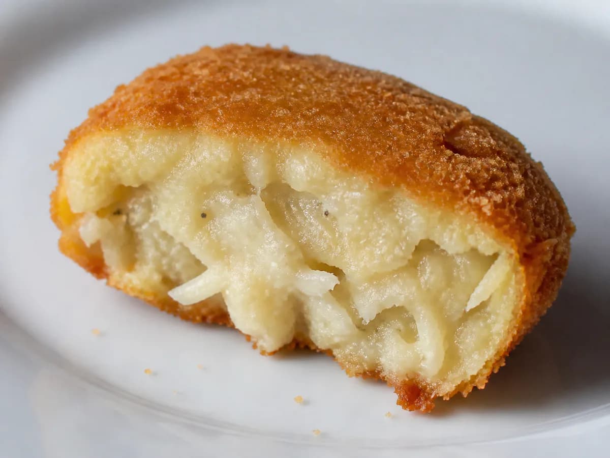 Pormenor de uma porção de Rissóis de Bacalhau da Sogra