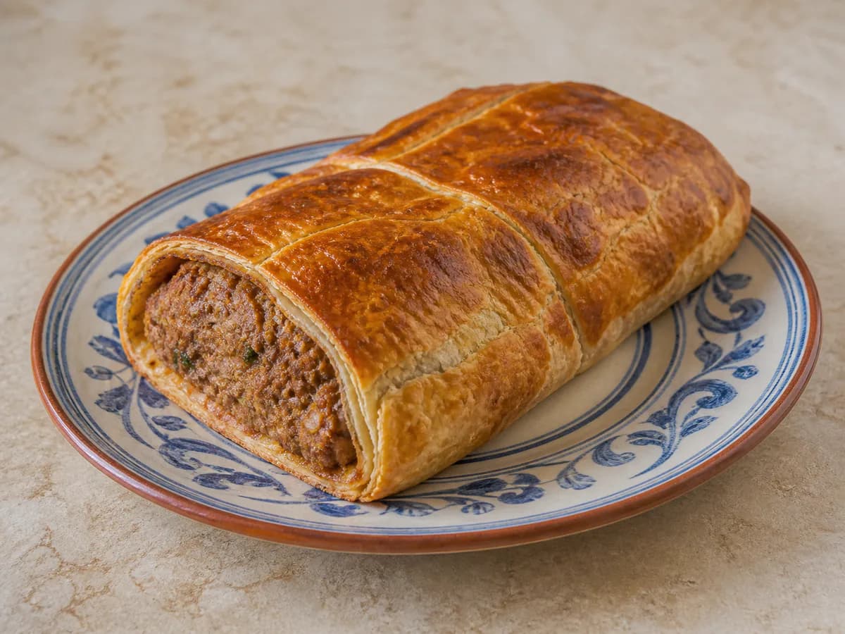 Rolo de Carne em Massa Folhada
