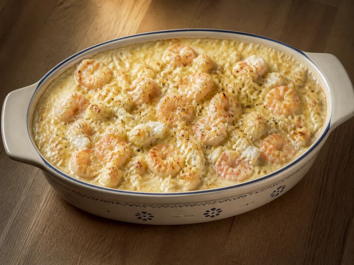 Rolo de Bacalhau com Camarão