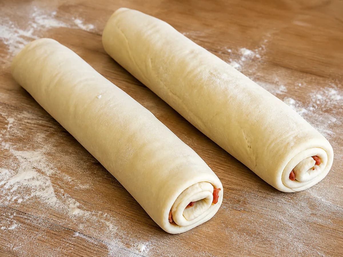 Preparação de Rosca de Chouriço e Orégãos durante a confeção