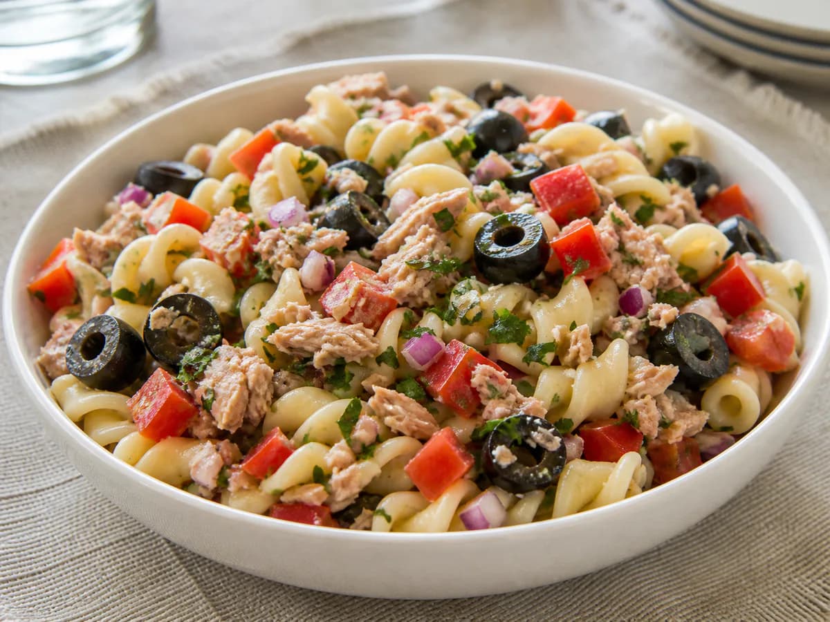 Salada de Atum com Massa e Azeitonas