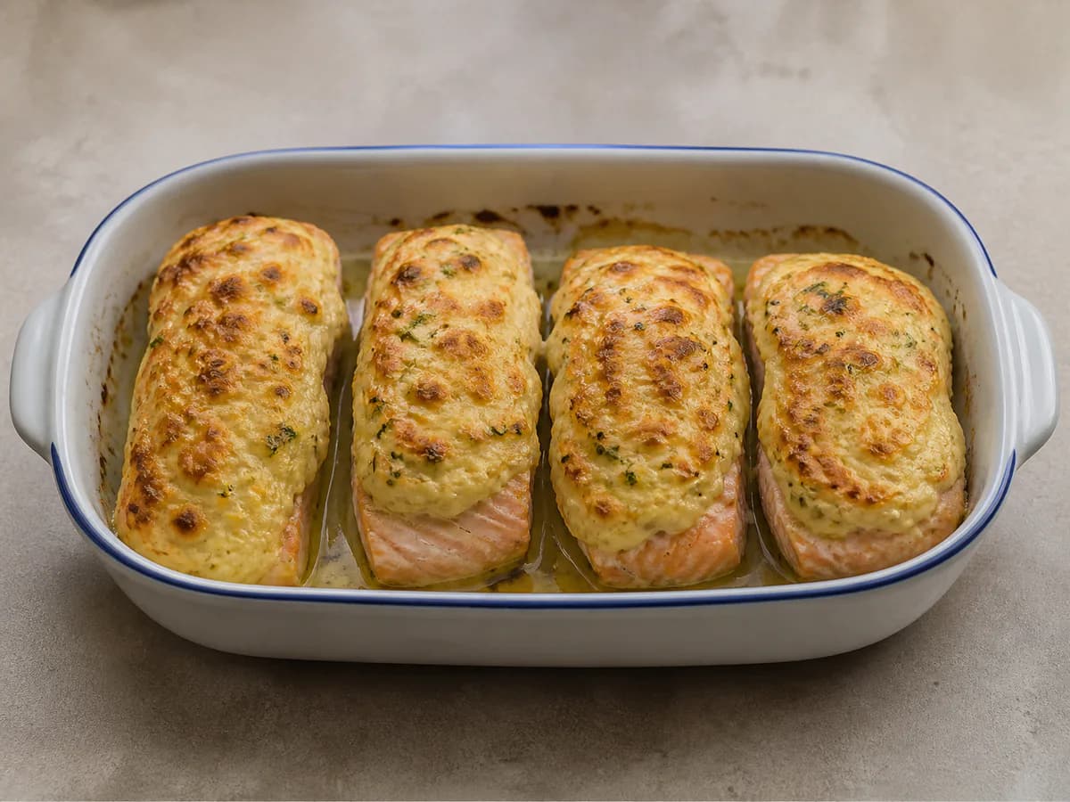 Salmão com Maionese Gratinada