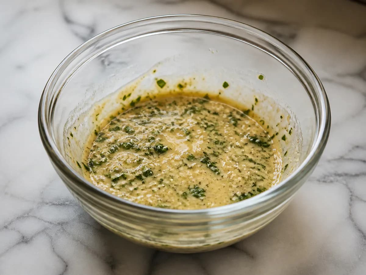 Preparação de Salmão no Forno com Mostarda e Ervas Aromáticas durante a confeção