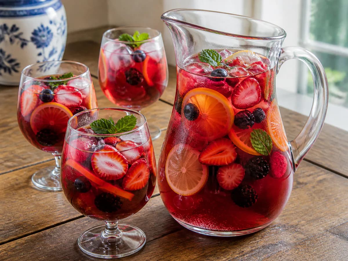Sangria Fresca de Frutos Vermelhos