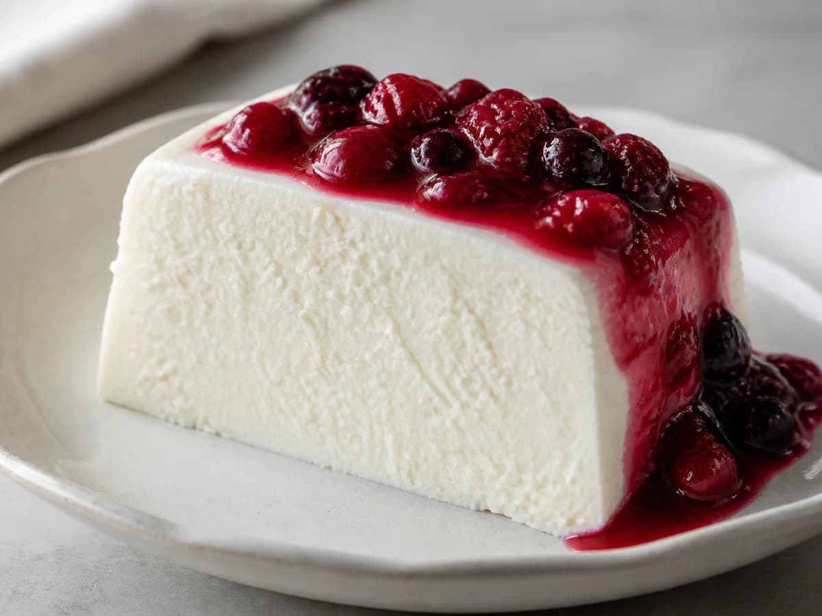 Pormenor de uma porção de Semifrio de Coco e Frutos Vermelhos Light