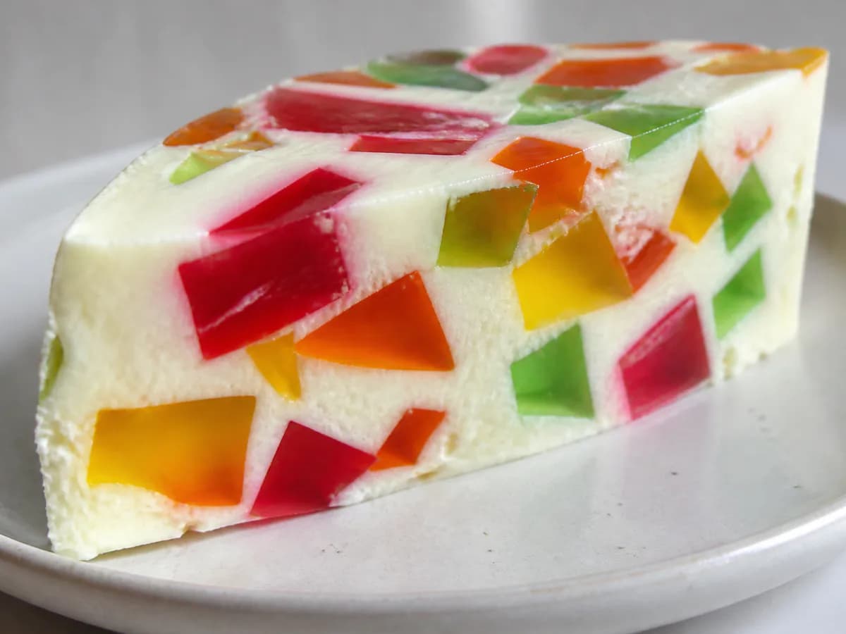 Pormenor de uma porção de Semifrio em Mosaico de Gelatina