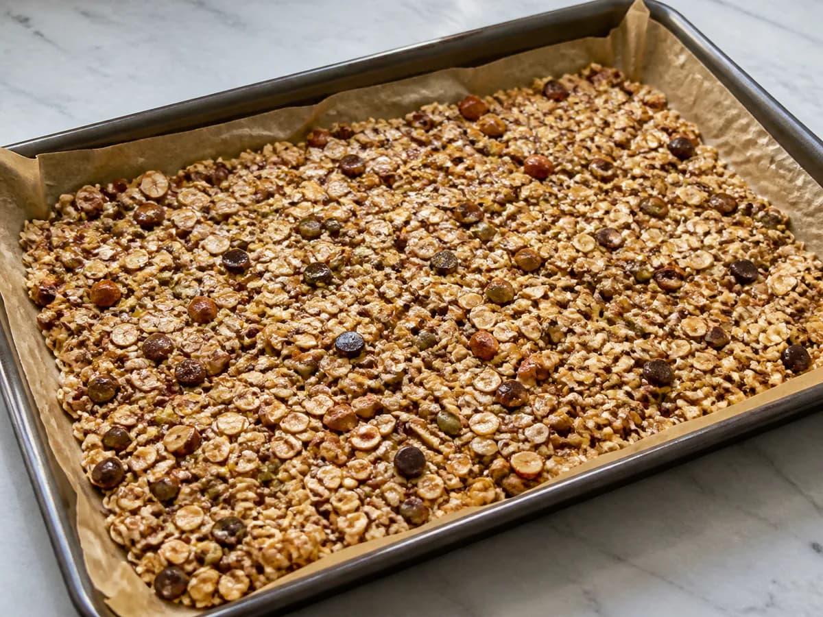 Preparação de Snacks Saudáveis de Aveia e Frutos Secos durante a confeção