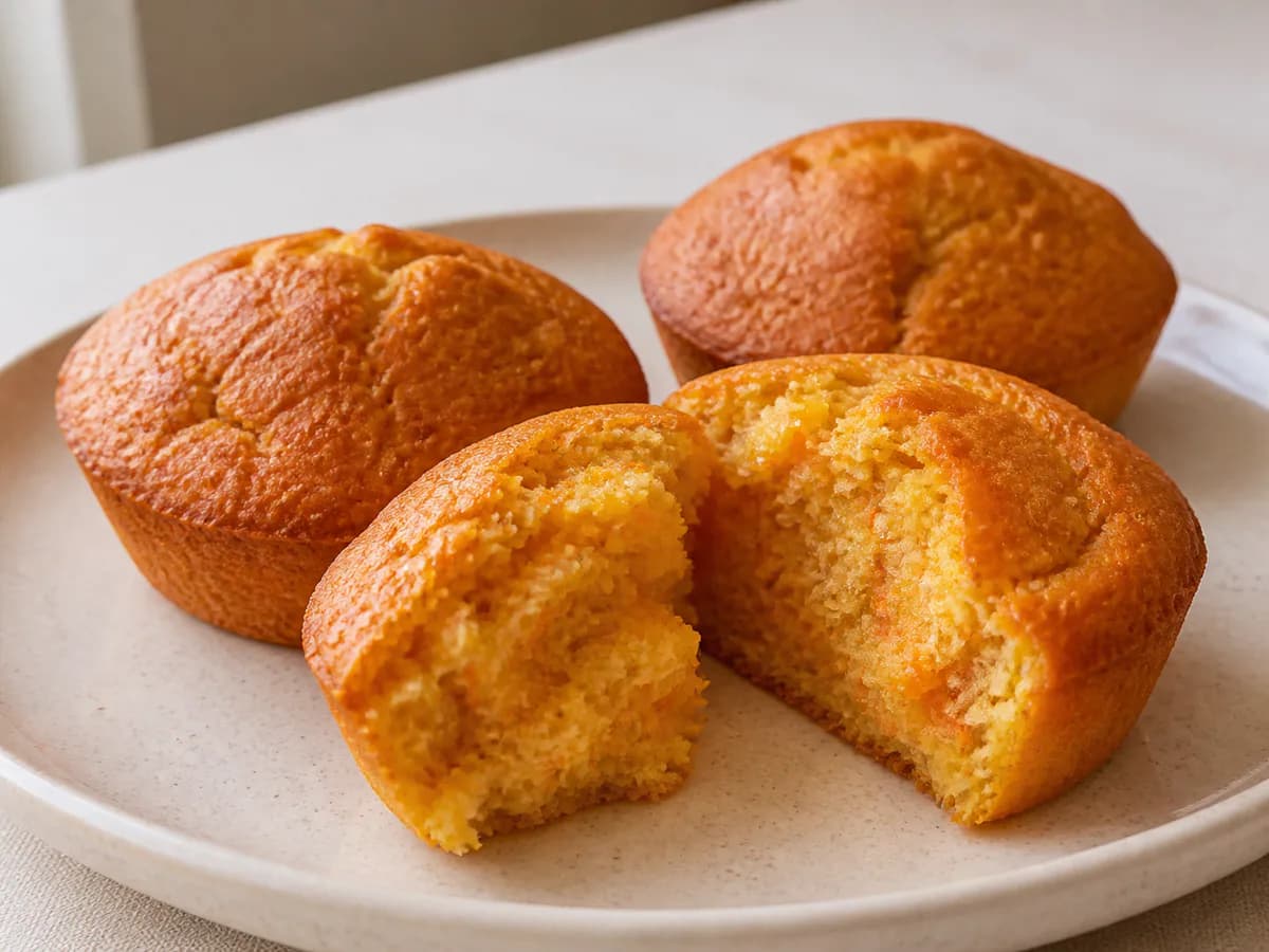 Pormenor de uma porção de Sonhos de Cenoura e Laranja Saudáveis e Igualmente Saborosos