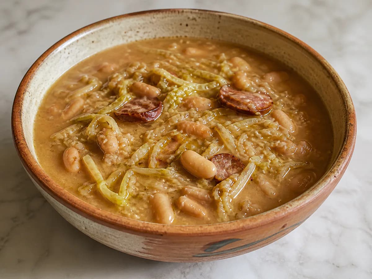 Sopa de Feijão e Couve Rosinha