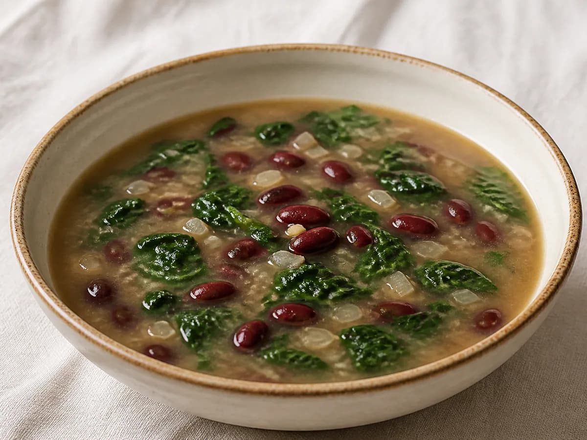 Sopa de Feijão e Espinafres