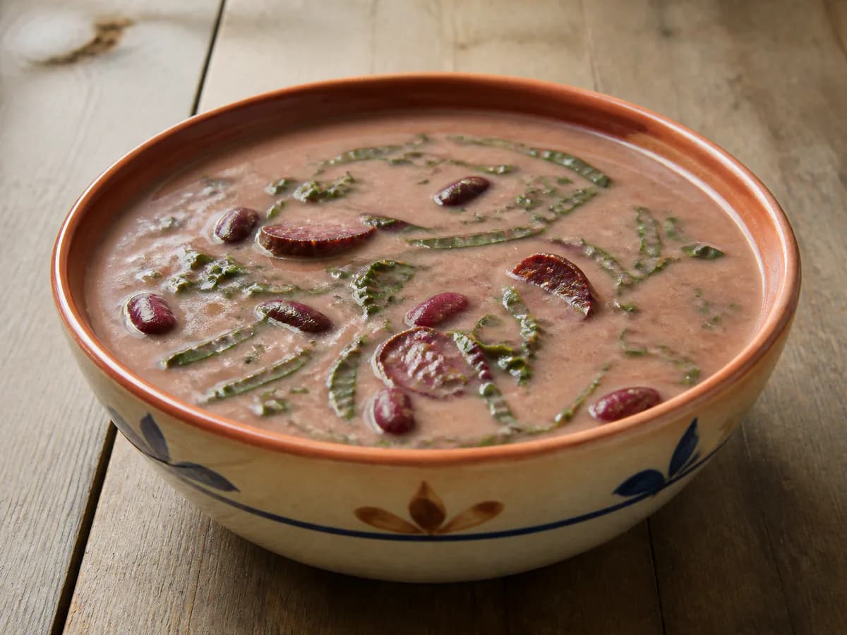Sopa de Feijão Vermelho e Couve