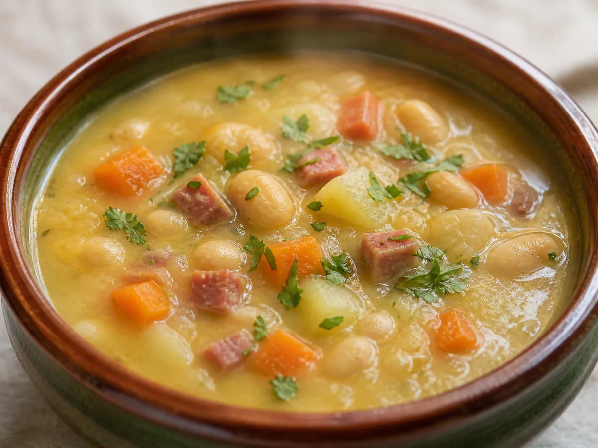 Pormenor de uma porção de Sopa de Santa Teresinha