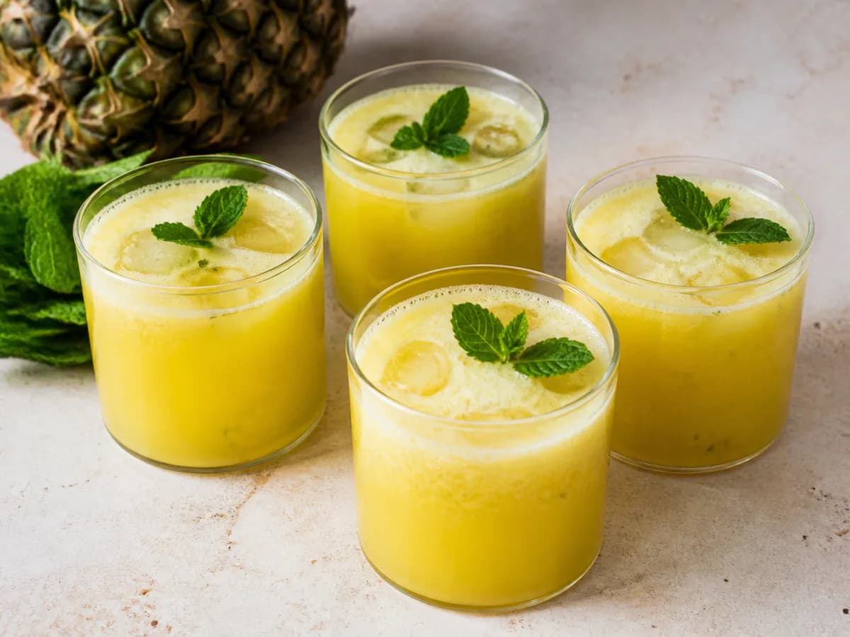 Sumo de Abacaxi com Menta Refrescante