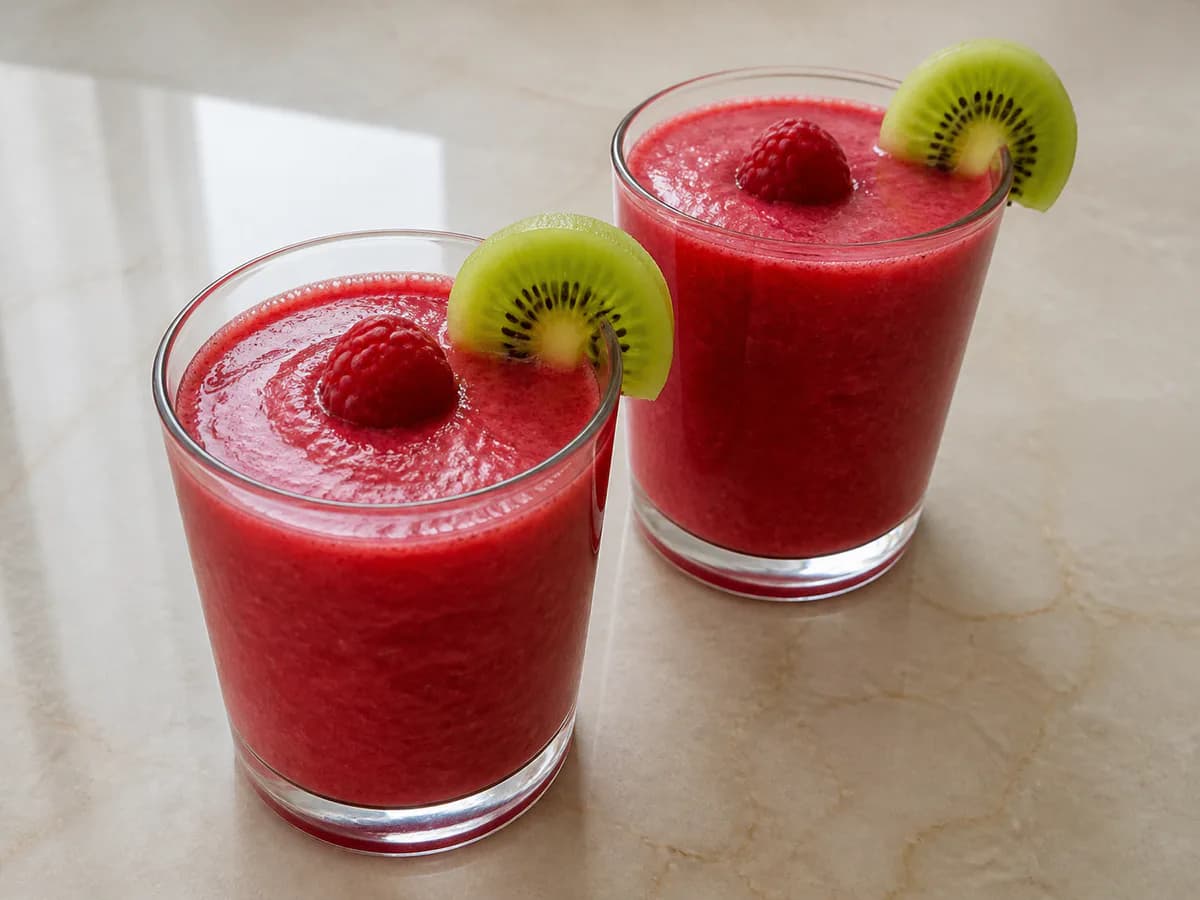 Sumo Refrescante de Framboesa e Kiwi