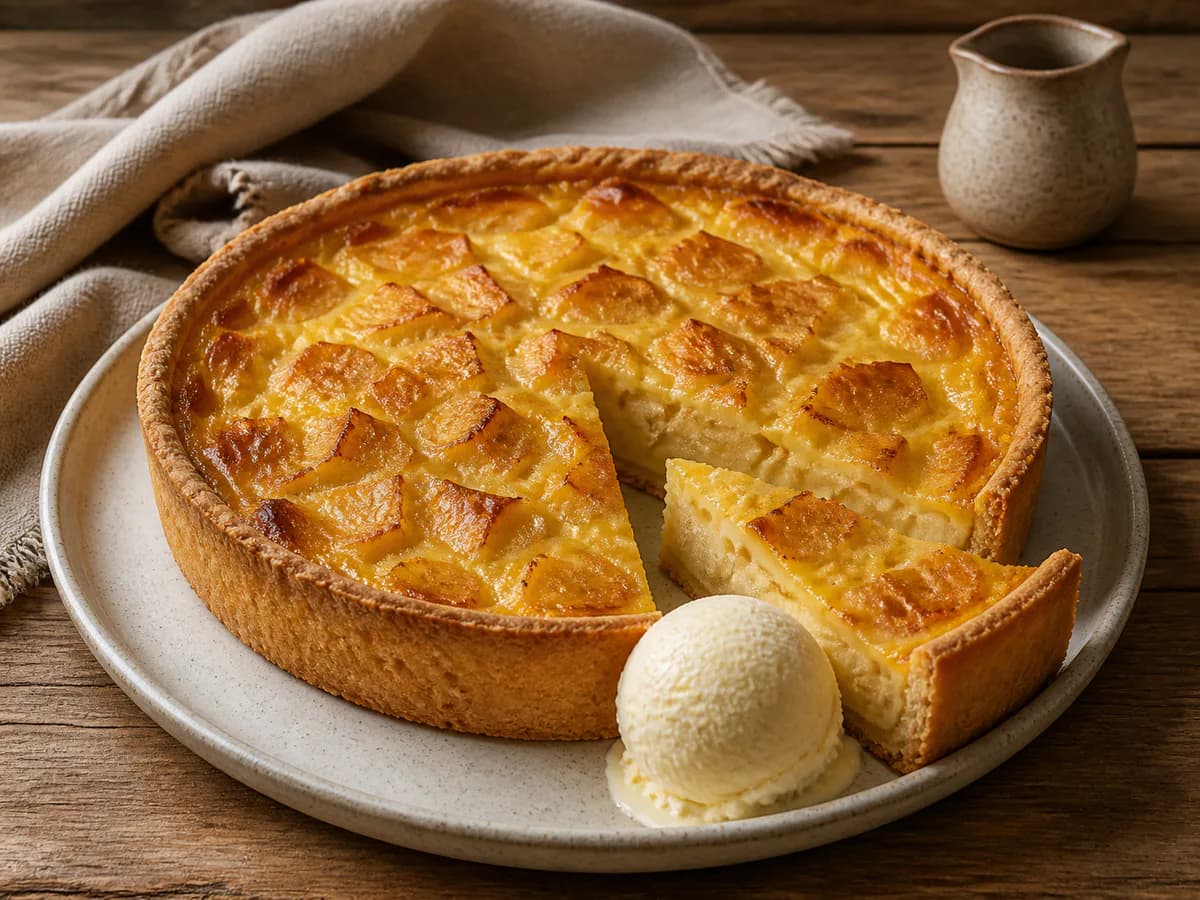 Tarte Cremosa de Maçã com Gelado de Baunilha
