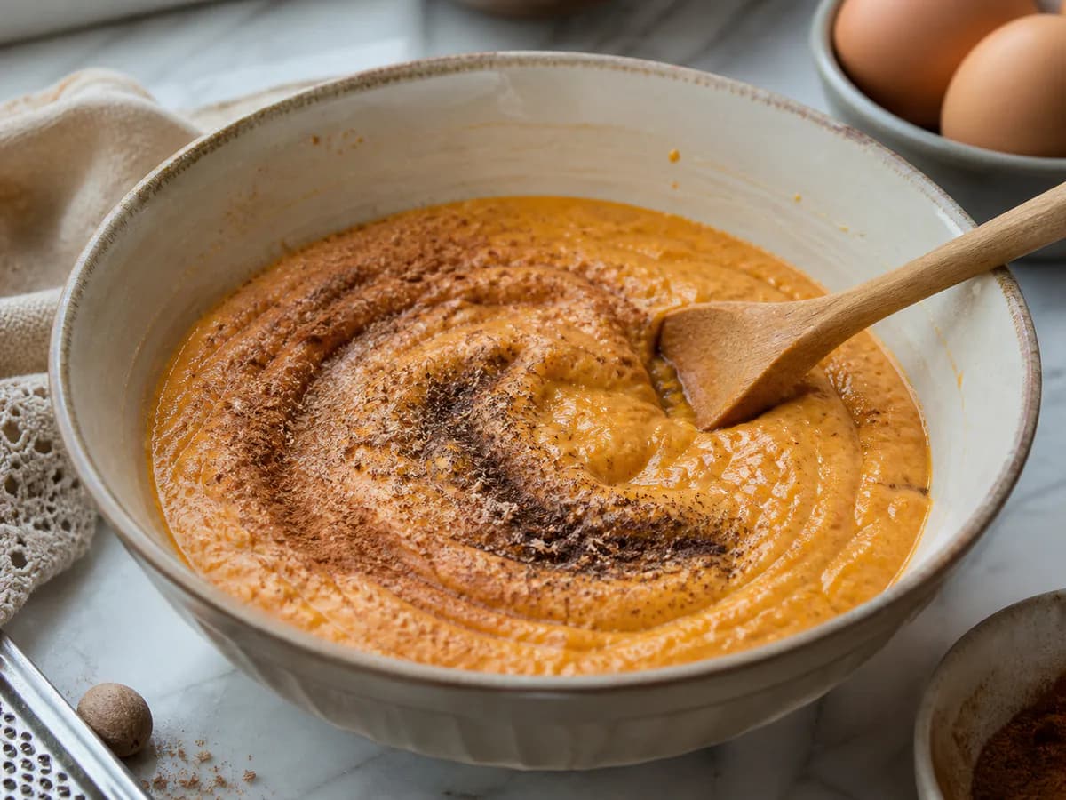 Preparação de Tarte de Abóbora durante a confeção