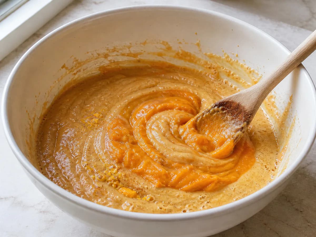 Preparação de Tarte de Batata Doce e Frutos Secos durante a confeção