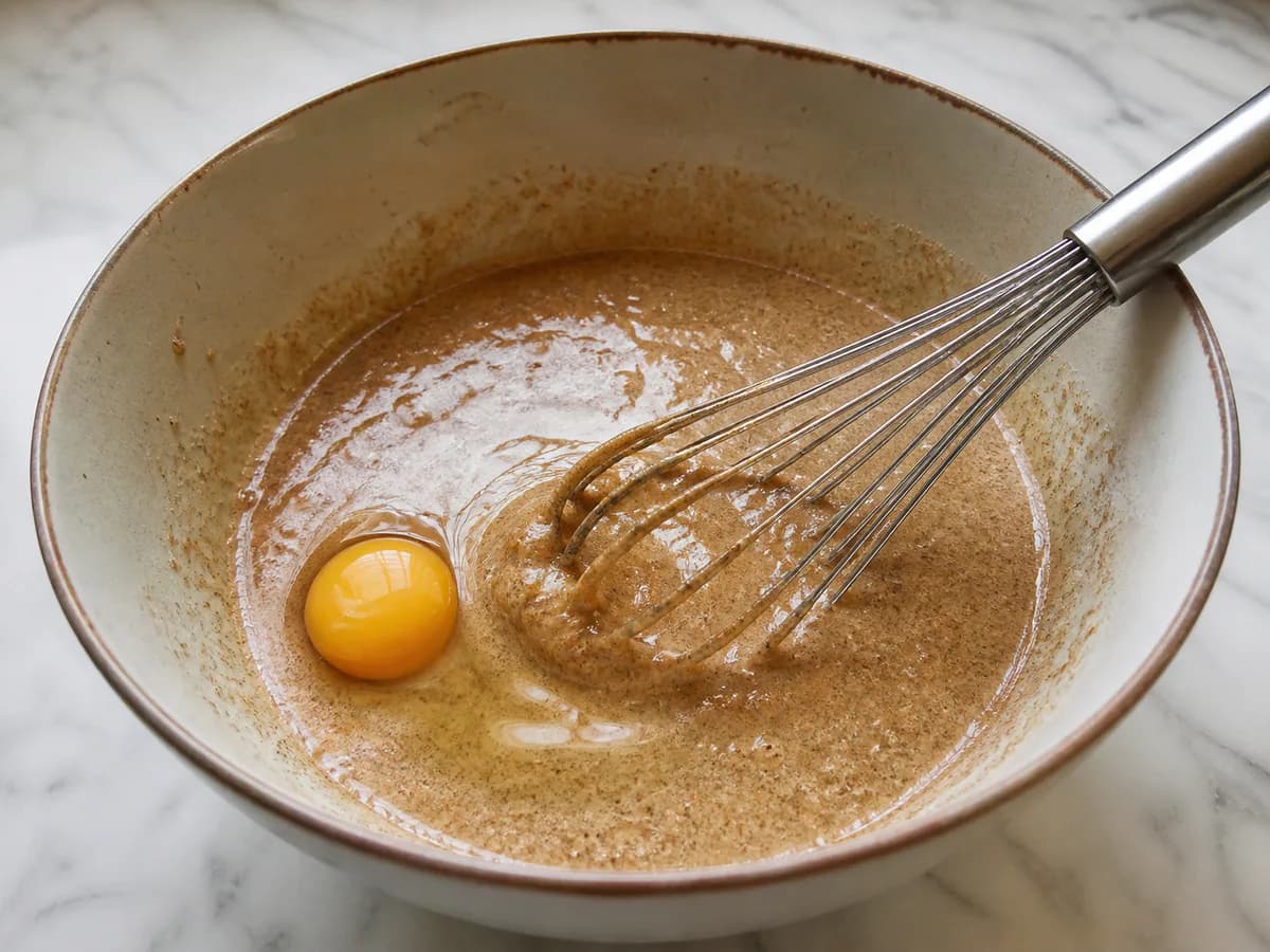Preparação de Tarte de Canela Cremosa durante a confeção