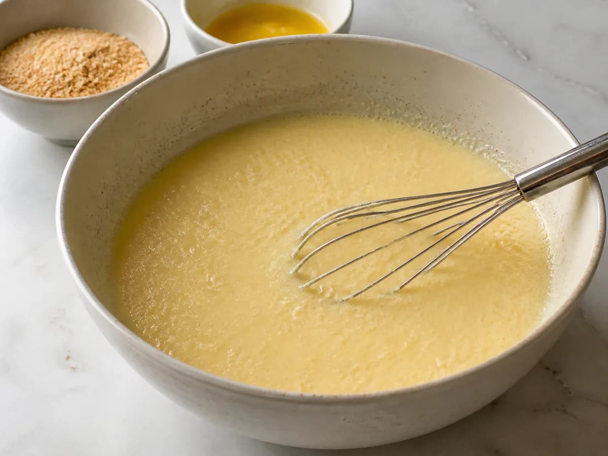 Preparação de Tarte de Coco Cremosa durante a confeção
