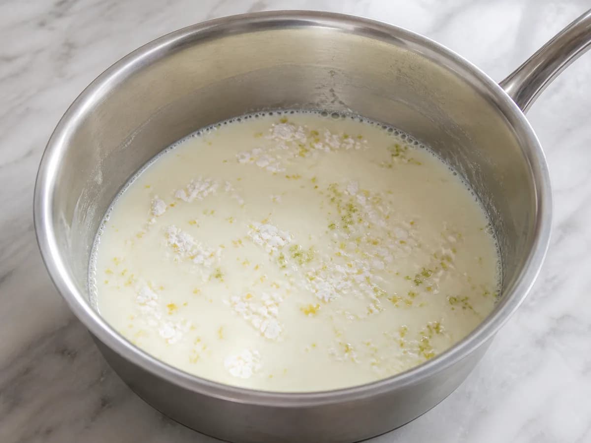Preparação de Tarte de Coco Simples durante a confeção
