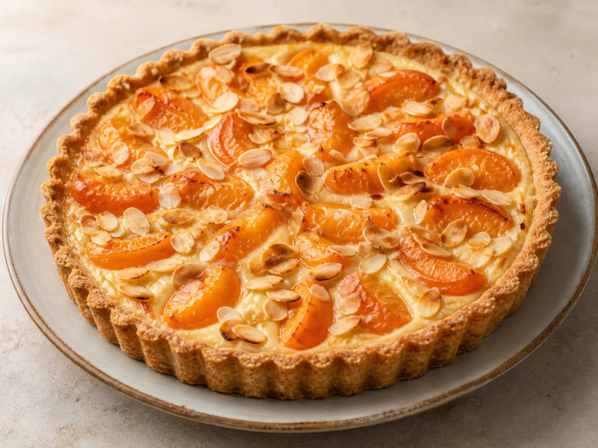 Tarte Cremosa de Damascos com Amêndoas Torradas