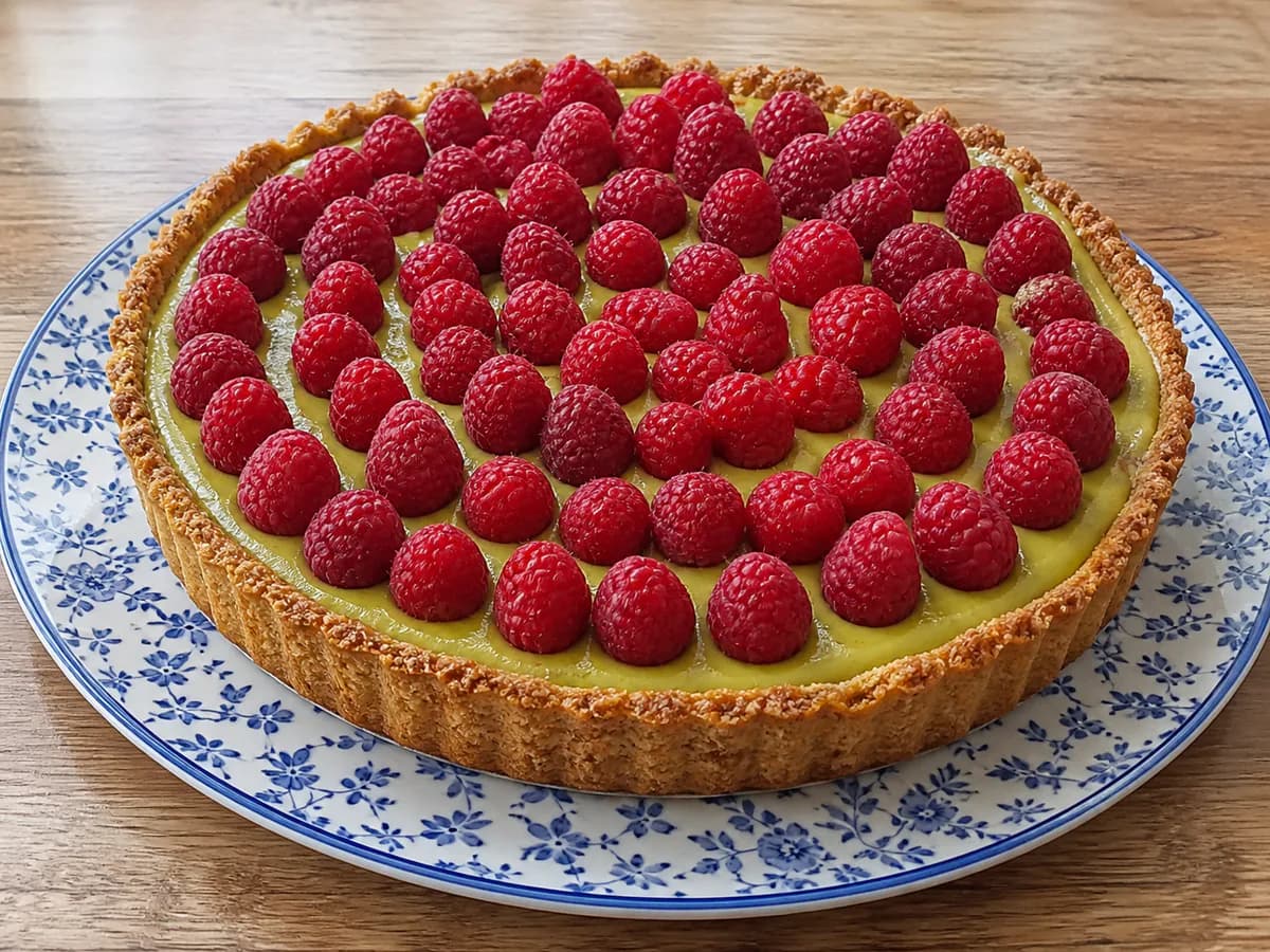Tarte de Framboesa e Pistácio