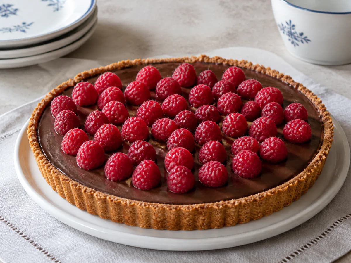 Tarte de Framboesa e Chocolate
