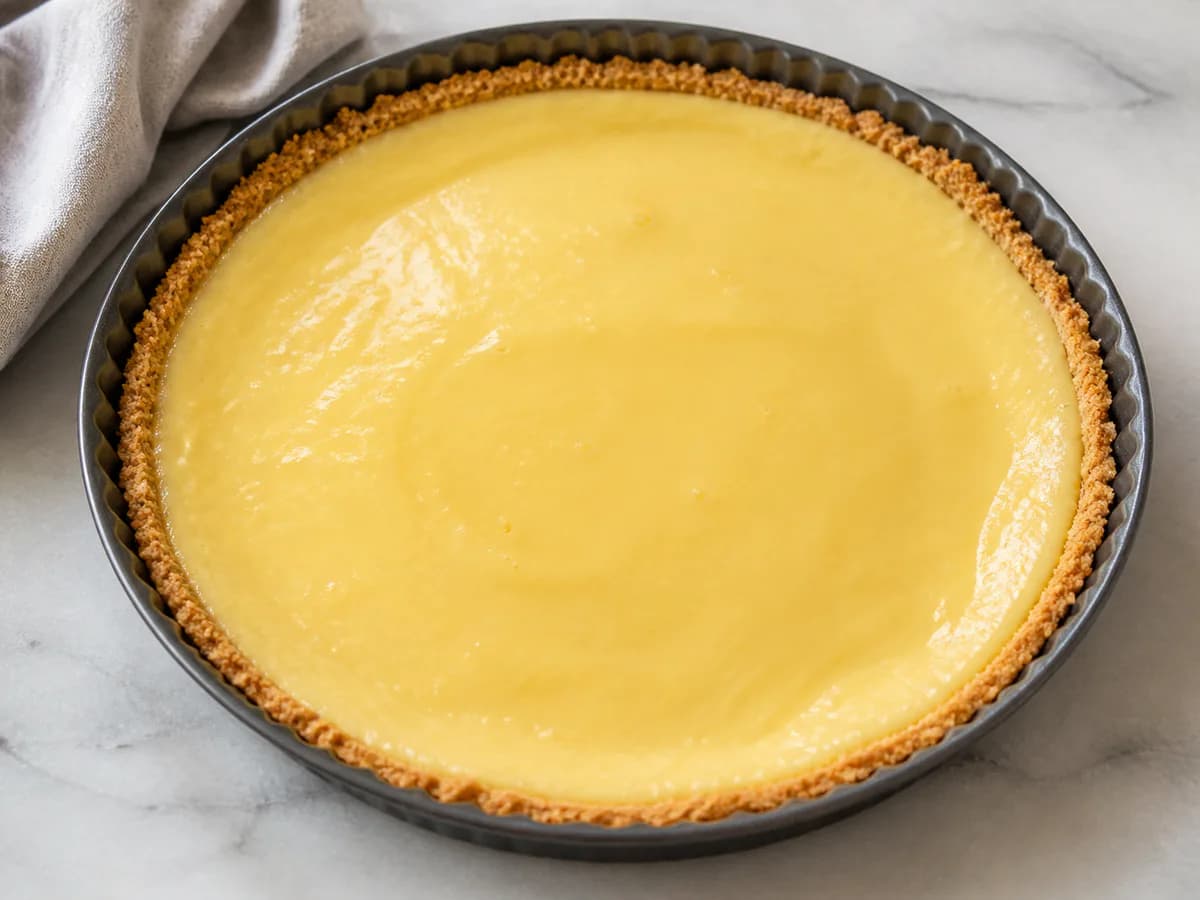 Preparação de Tarte de Limão e Limão durante a confeção