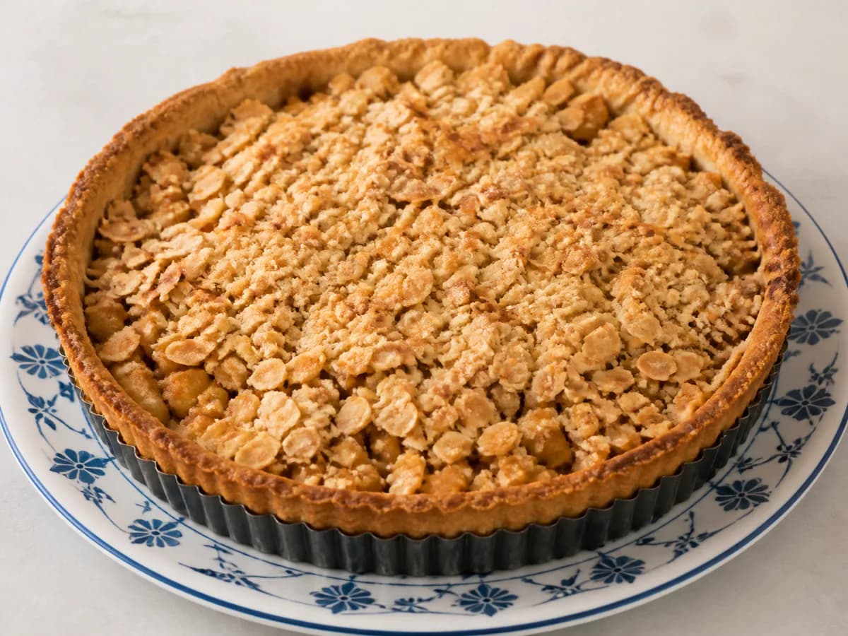 Tarte de Maçã e Canela com Crumble