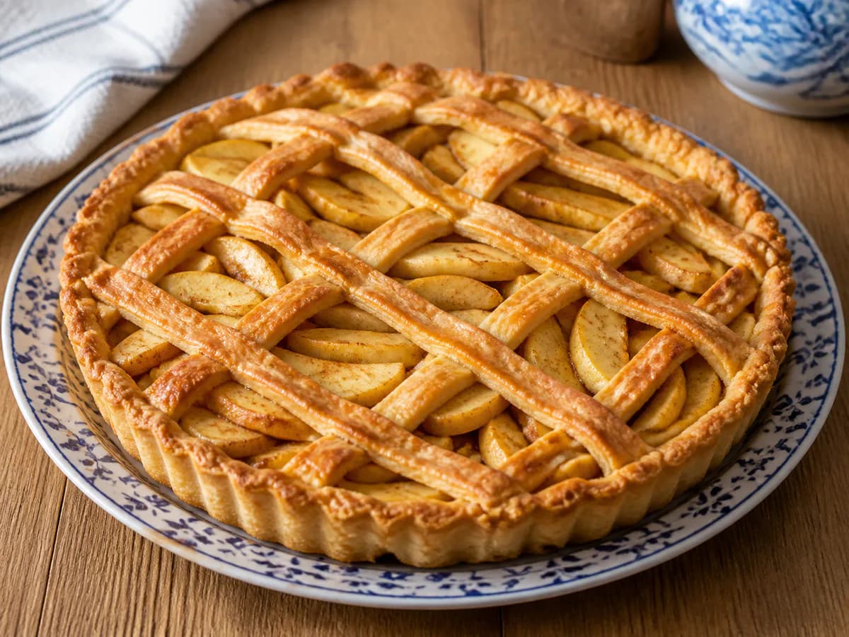 Tarte de Maçã com Massa Caseira e Canela