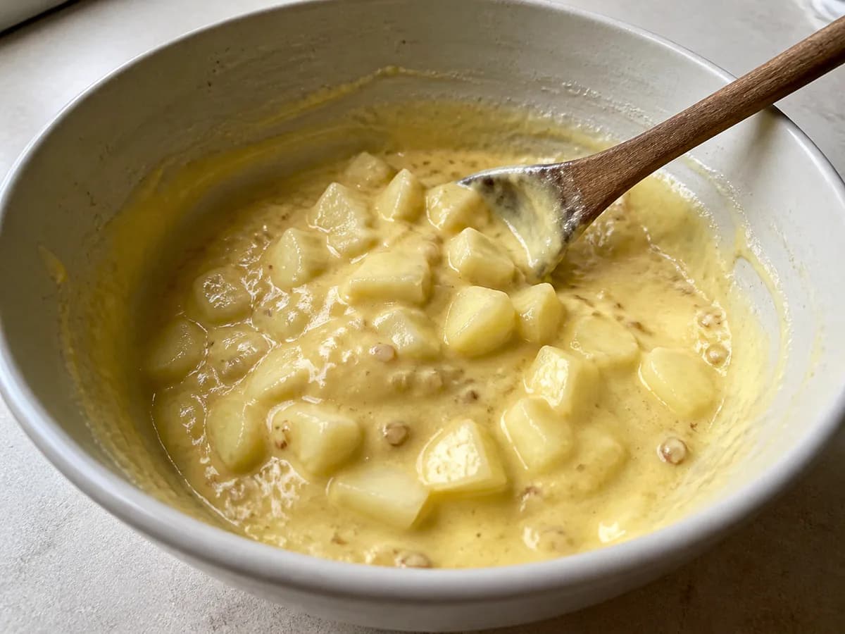 Preparação de Tarte de Meloa com Amêndoa durante a confeção