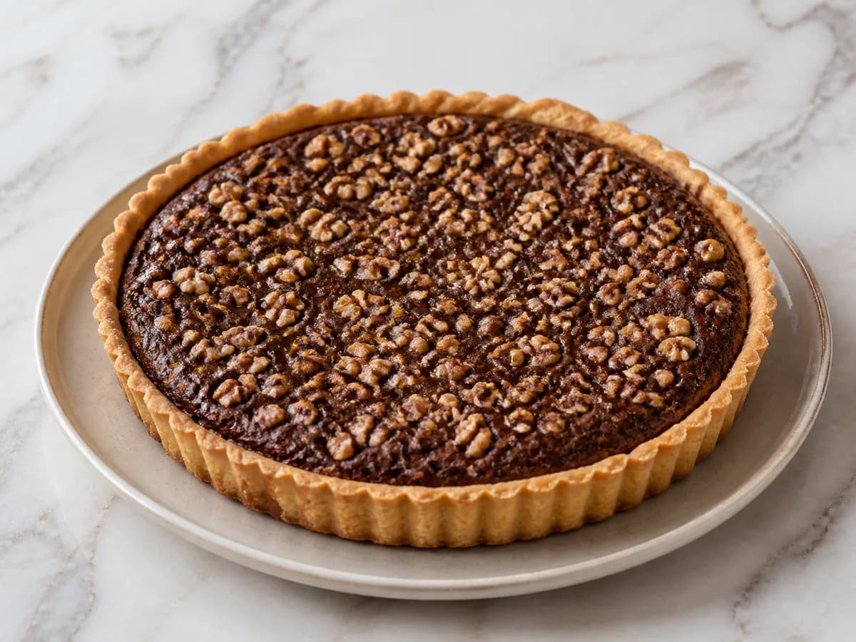 Tarte de Nozes e Chocolate
