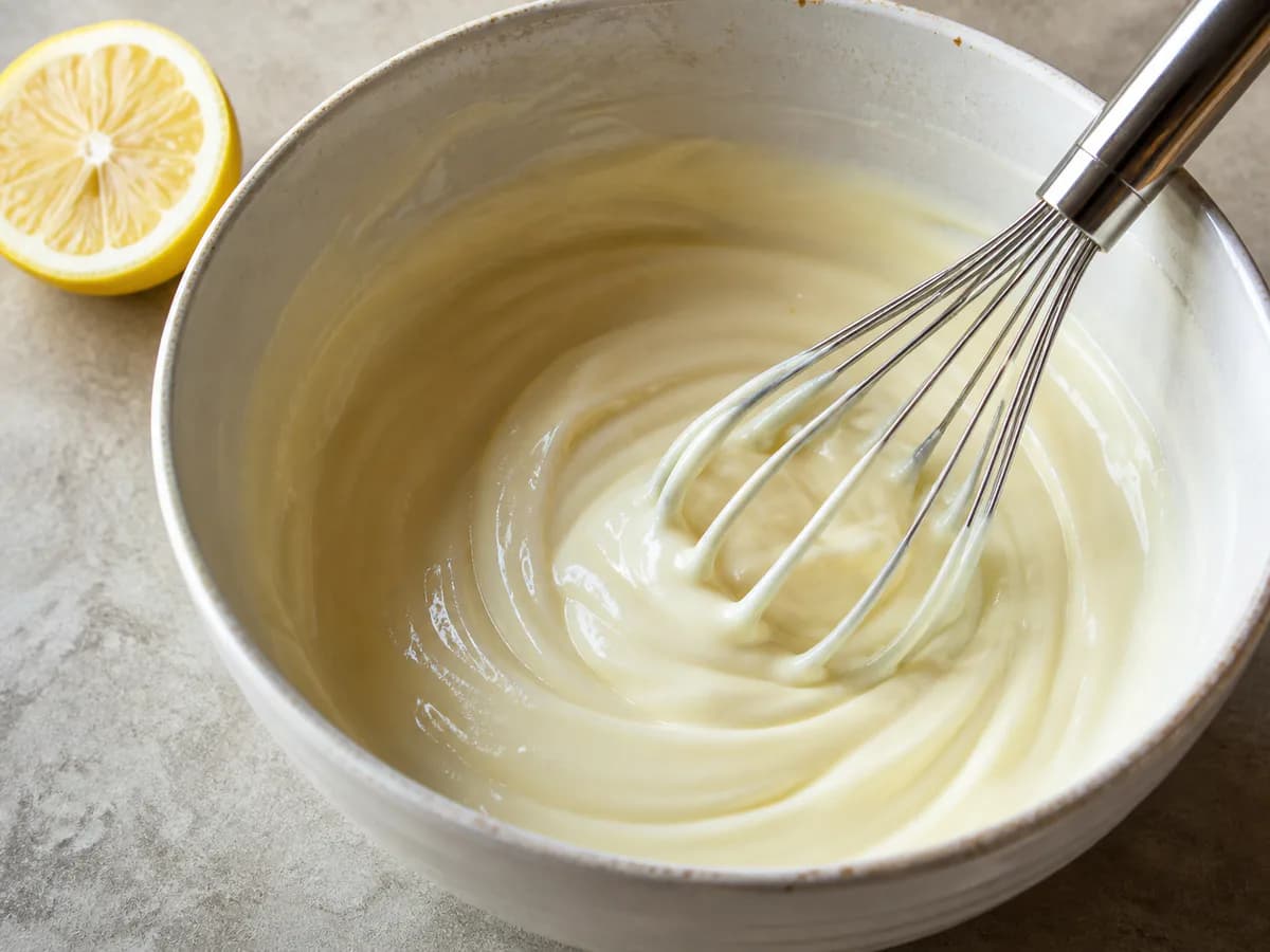 Preparação de Tarte Fácil de Iogurte durante a confeção