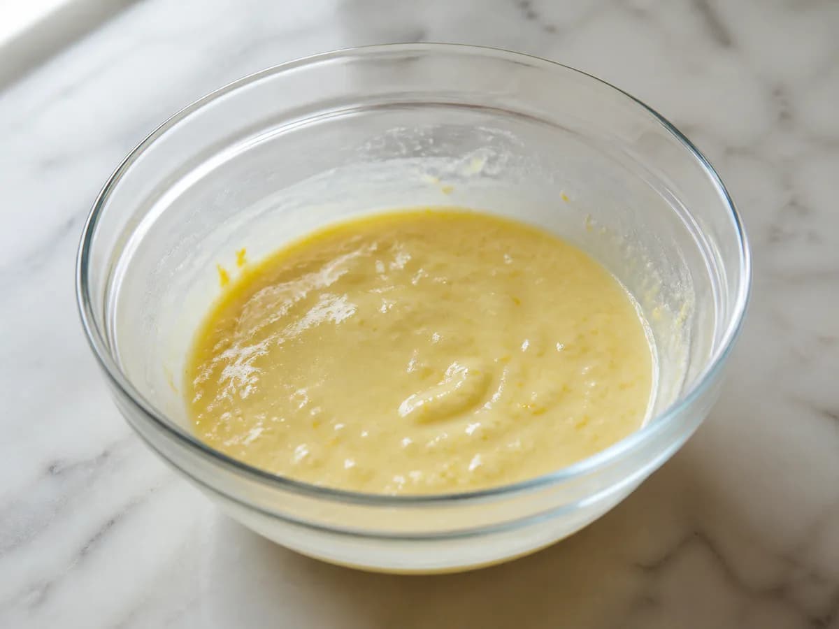 Preparação de Tarte Gelada de Bolacha, Natas e Leite Condensado durante a confeção