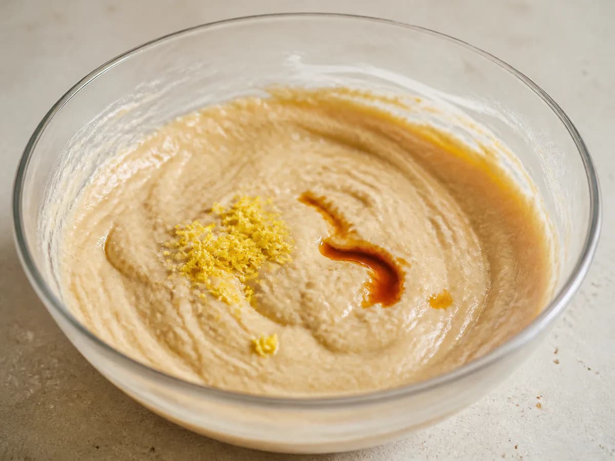 Preparação de Tarte Rápida de Feijão durante a confeção