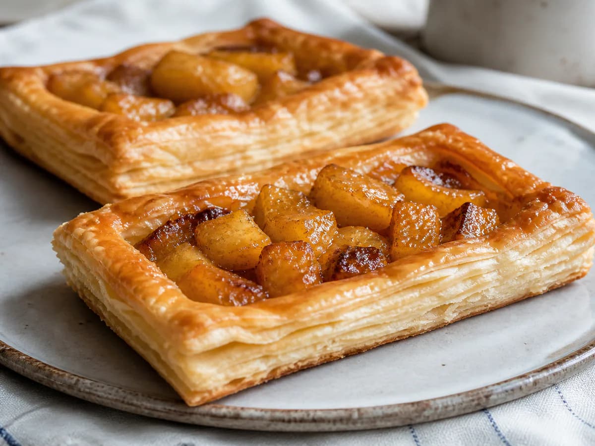 Pormenor de uma porção de Tarteletes de Ananás Caramelizado