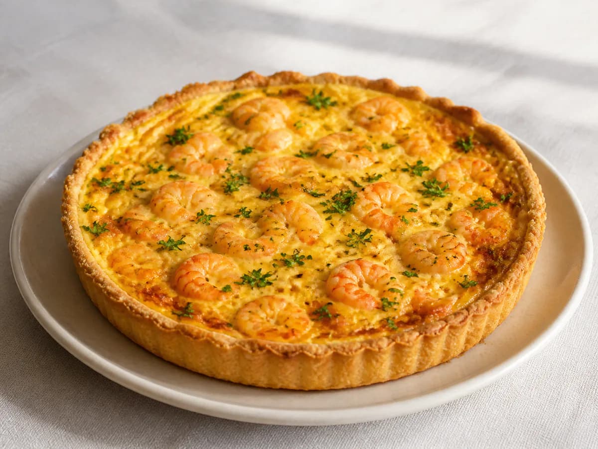 Quiche de Camarão Cremosa