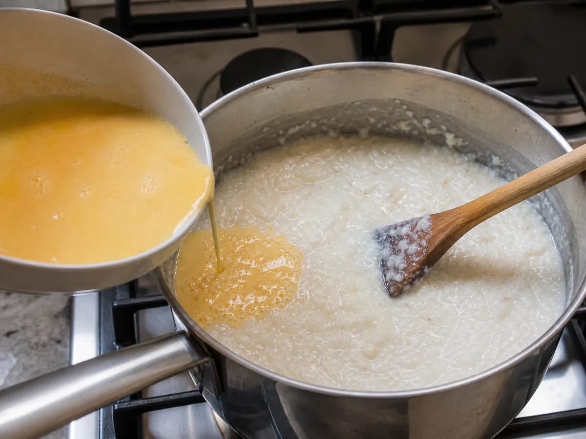 Preparação de Tentação de Coco Sem Farinha durante a confeção