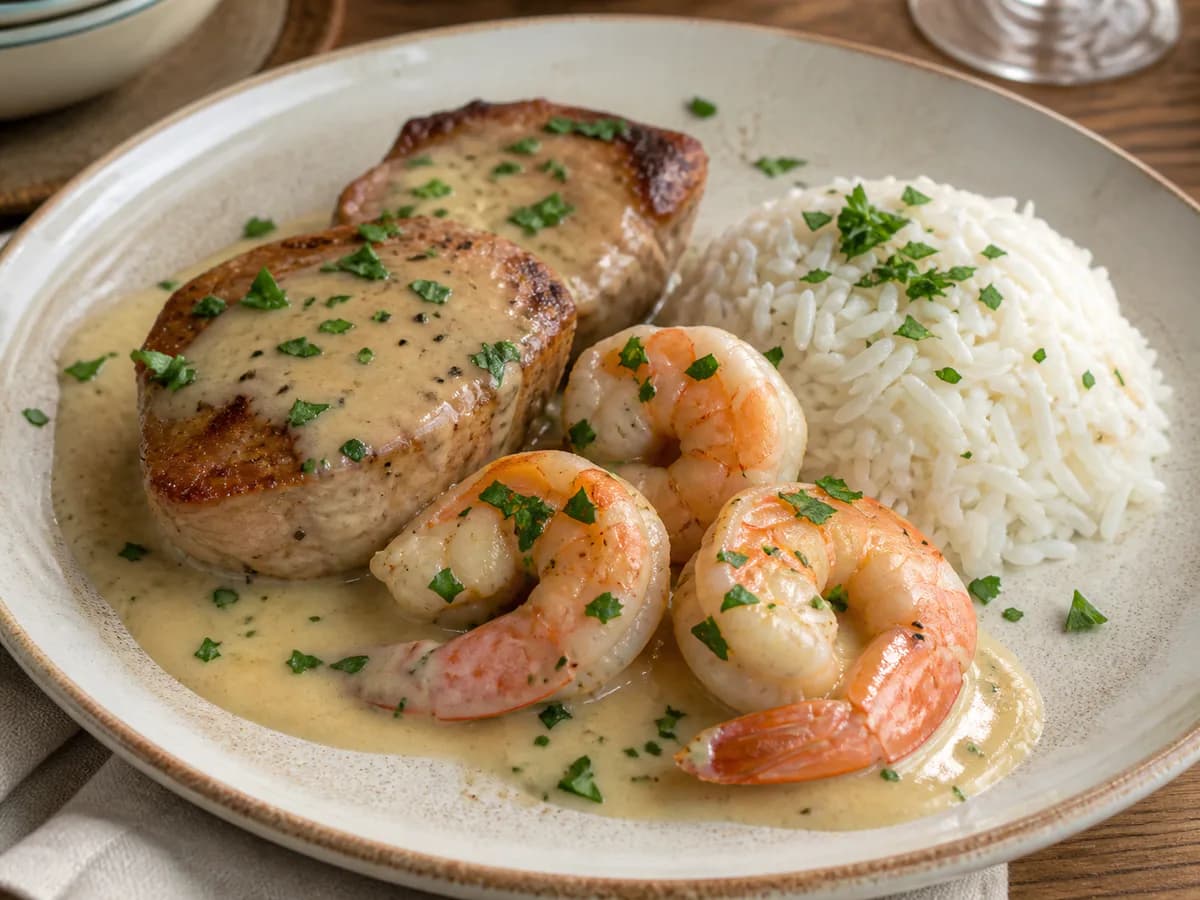 Pormenor de uma porção de Mar e Terra: Um Tesouro Gastronómico Lusitano