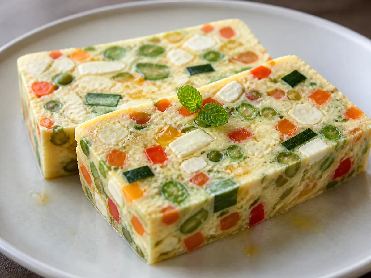 Pormenor de uma porção de Terrina de Vegetais