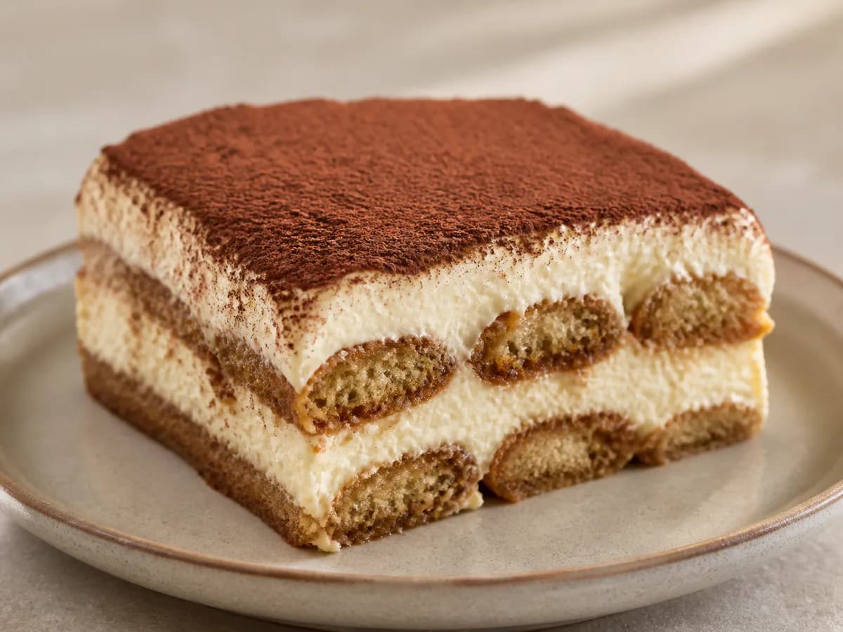 Pormenor de uma porção de Tiramisu Rápido: A Delícia em 15 Minutos