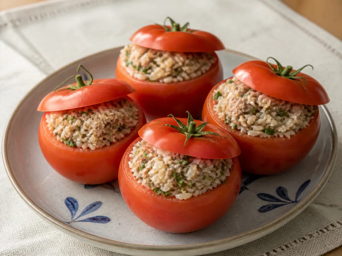 Tomates Recheados Com Arroz E Atum