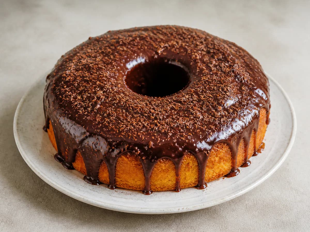 Bolo de Cenoura com Cobertura de Chocolate