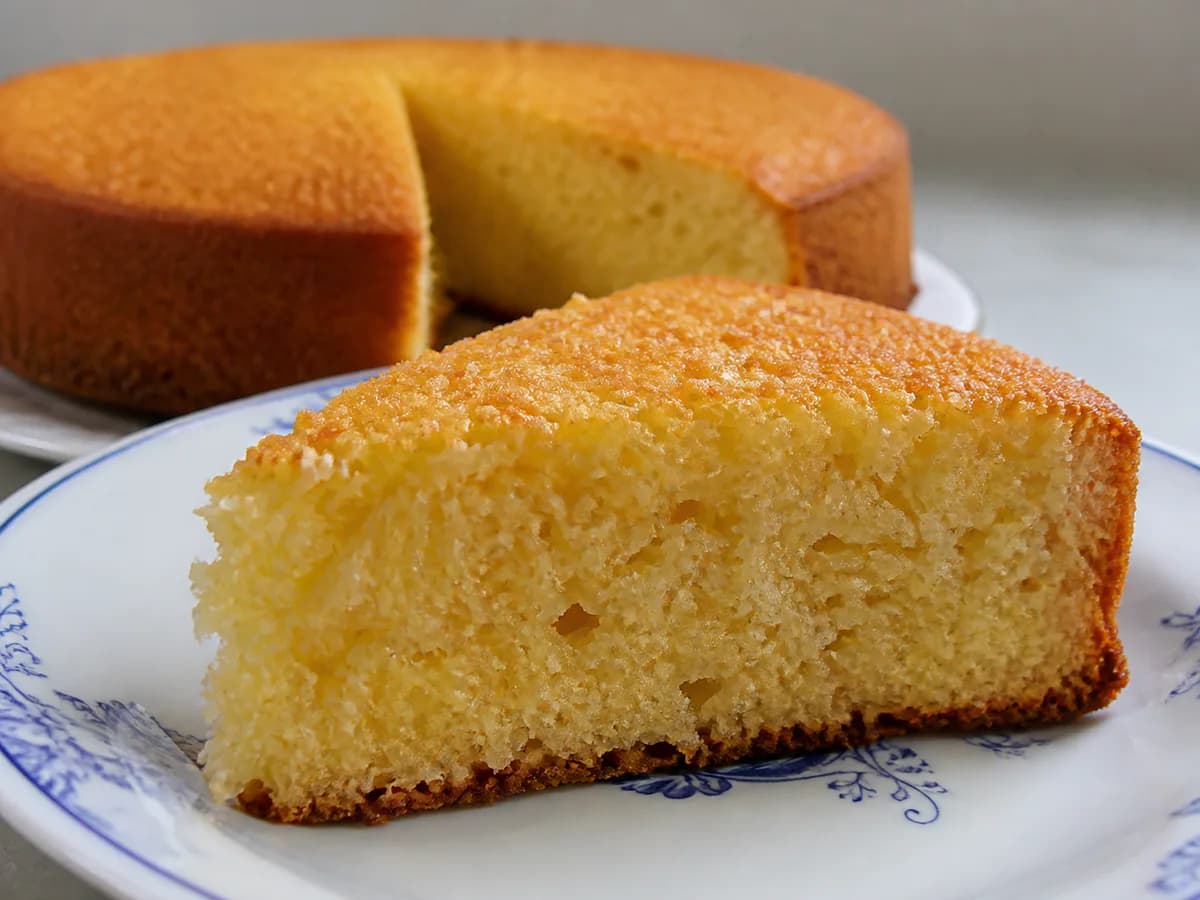 Pormenor de uma porção de Torta de Coco Simples