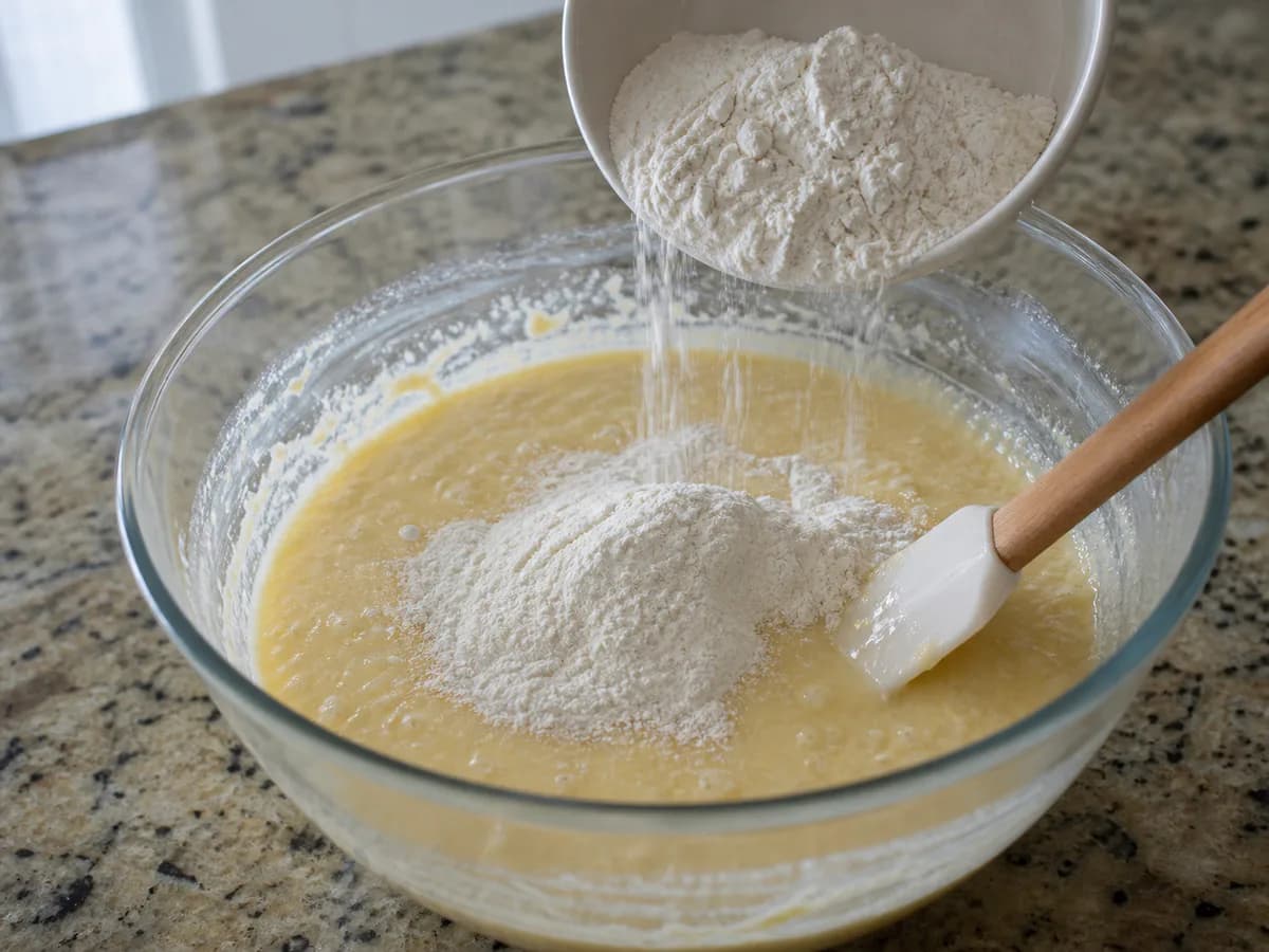Preparação de Torta de Coco Simples durante a confeção