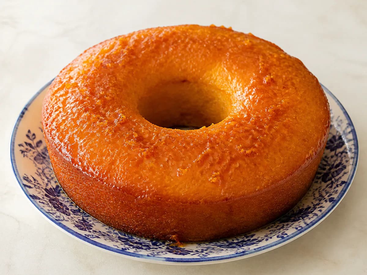 Bolo de Laranja com Calda Natalícia