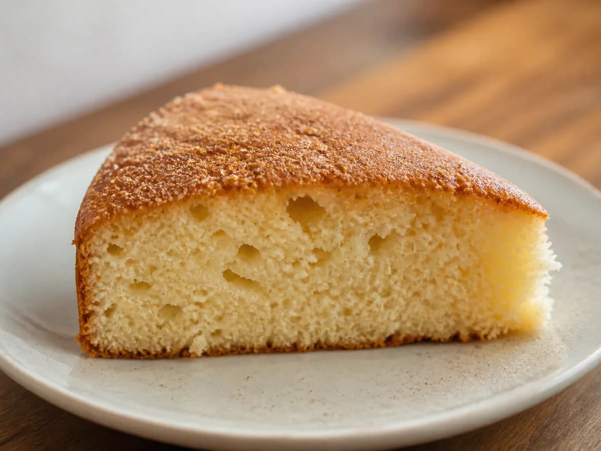 Pormenor de uma porção de Torta Rápida com Aroma a Canela