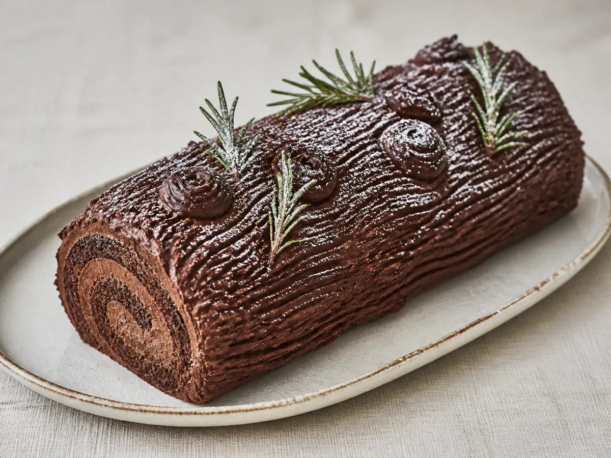 Tronco de Natal de Chocolate